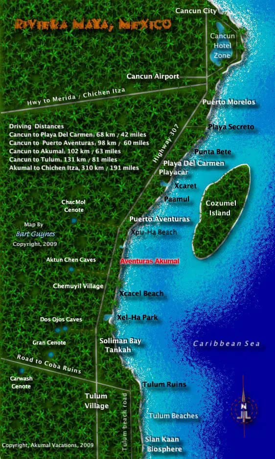 map of the Riviera Maya