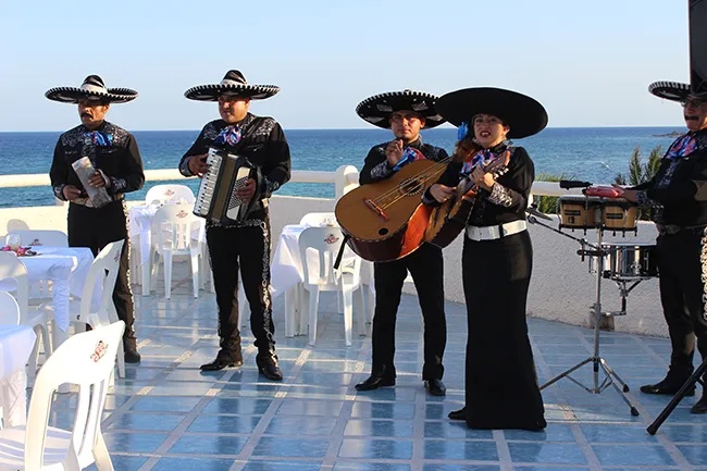 Mariachi banc playing for an event